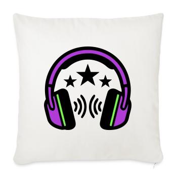 DJ Headphones Sound Logo - Sofa pillowcase 17,3'' x 17,3'' (45 x 45 cm) - natural white - Front