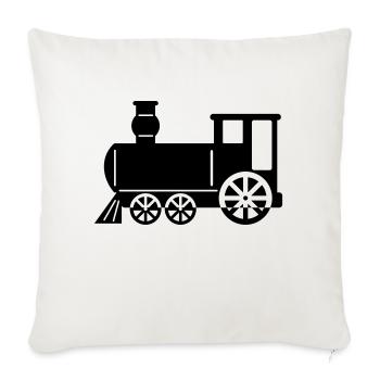 dampflok - Sofakissenbezug 45 x 45 cm - Naturweiß  - Vorne