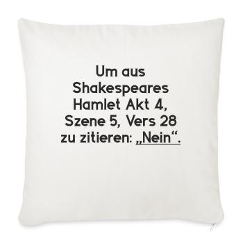 Shakespeare Hamlet NO - Sofa pillowcase 17,3'' x 17,3'' (45 x 45 cm) - natural white - Front