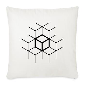 Cubes simples web - Housse de coussin décorative 45 x 45 cm - blanc nature - Devant