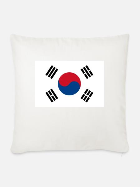 Südkorea-Flagge - Sofakissenbezug 45 x 45 cm - Naturweiß 