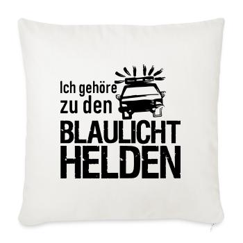 Blaulicht Polizei Feuerwehr Sanitäter Geschenk - Sofakissenbezug 45 x 45 cm - Naturweiß  - Vorne