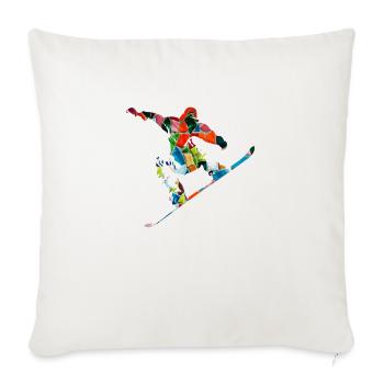 snowboarder - Housse de coussin décorative 45 x 45 cm - blanc nature - Devant