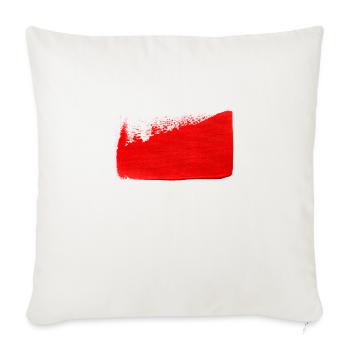 Rote Farbe - Sofakissenbezug 45 x 45 cm - Naturweiß  - Vorne
