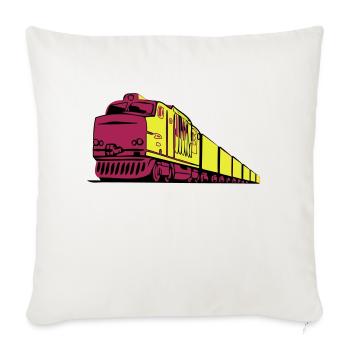 Ferroviaire fret locomotive - Housse de coussin décorative 45 x 45 cm - blanc nature - Devant