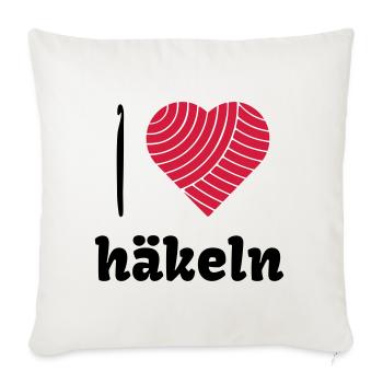 Häkelliebe - Sofakissenbezug 45 x 45 cm - Naturweiß  - Vorne
