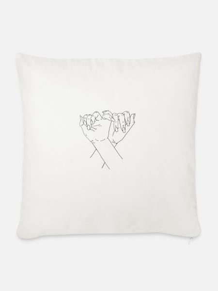 Freundschaft Hände - Sofakissenbezug 45 x 45 cm - Naturweiß 