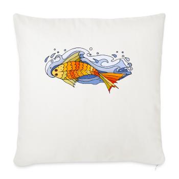 Fish - Sofa pillowcase 17,3'' x 17,3'' (45 x 45 cm) - natural white - Front