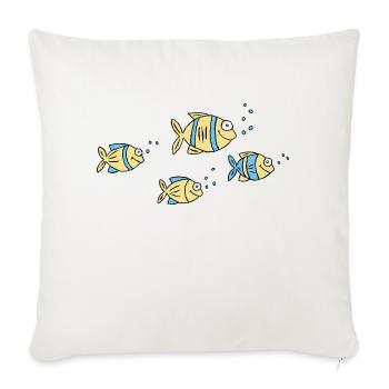 Fish Water Sea Graffiti Children's Drawing Nature - Sofa pillowcase 17,3'' x 17,3'' (45 x 45 cm) - natural white - Front