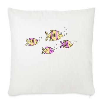 Fish Water Sea Graffiti Dessin des enfants Nature - Housse de coussin décorative 45 x 45 cm - blanc nature - Devant