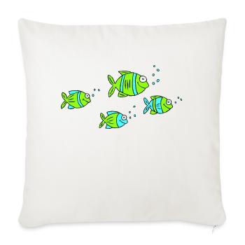 Fish Water Sea Graffiti Dessin des enfants Nature - Housse de coussin décorative 45 x 45 cm - blanc nature - Devant