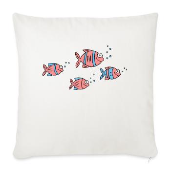 Fish Cichlid Water Sea Graffiti Drawing - Sofa pillowcase 17,3'' x 17,3'' (45 x 45 cm) - natural white - Front