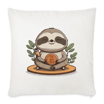 Sloth Yoga & Meditation - Sofa pillowcase 17,3'' x 17,3'' (45 x 45 cm) - natural white - Front