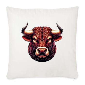 Stier - Sofakissenbezug 45 x 45 cm - Naturweiß  - Vorne