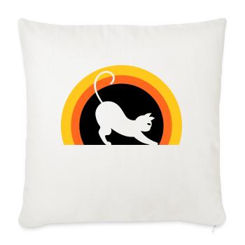 Chat > graphique vectoriel ! Chat - Housse de coussin décorative 45 x 45 cm - blanc nature - Devant