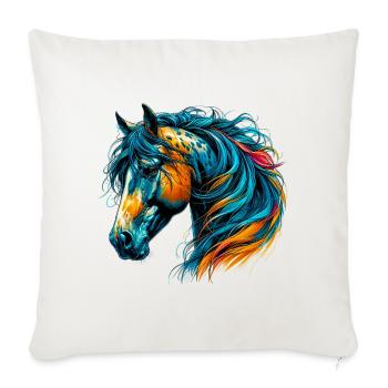 Cheval - Housse de coussin décorative 45 x 45 cm - blanc nature - Devant