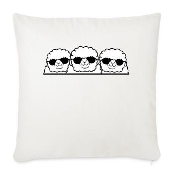 3 DJ Schafe Hinter Zaun Mauer Sonnenbrille Freunde - Sofakissenbezug 45 x 45 cm - Naturweiß  - Vorne
