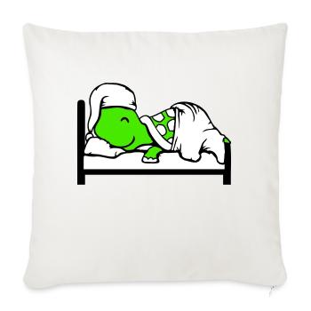 Turtle sleeps tired bed sleepy head dreaming - Sofa pillowcase 17,3'' x 17,3'' (45 x 45 cm) - natural white - Front