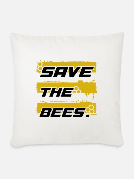 Save the Bees - Sofakissenbezug 45 x 45 cm - Naturweiß