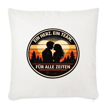 One heart, one team for all times - Sofa pillowcase 17,3'' x 17,3'' (45 x 45 cm) - natural white - Front