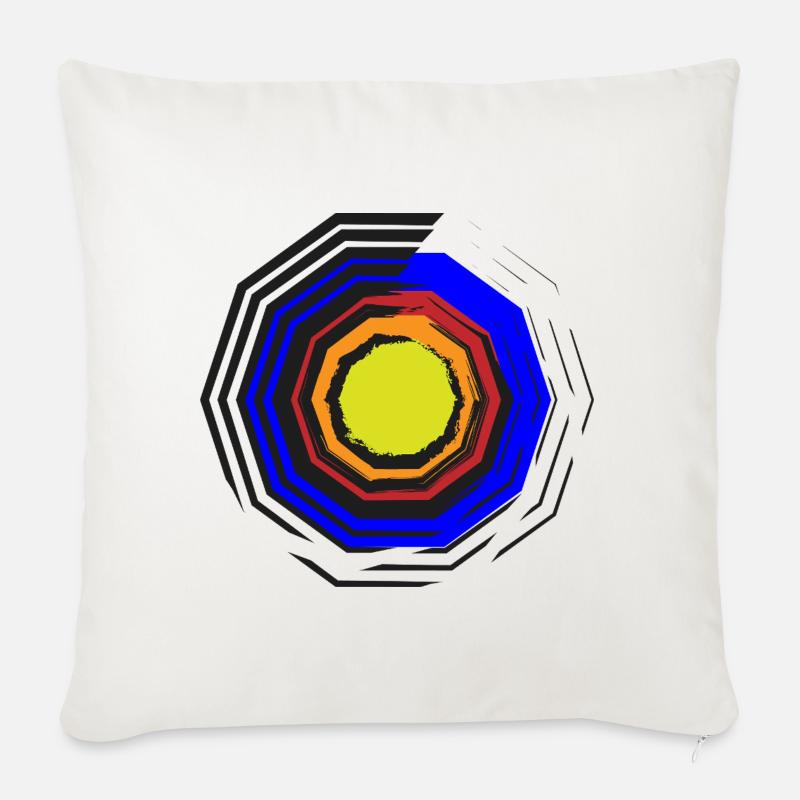 Farbkreis-Oktagon Neon Zentrum - Sofakissenbezug 45 x 45 cm - Naturweiß 