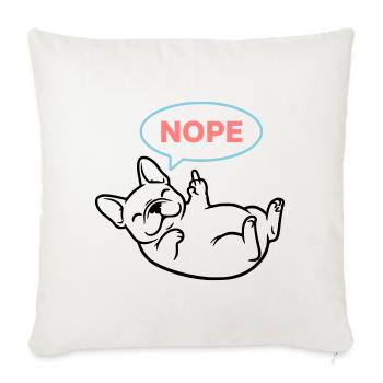 Frenchie Dog Nope Comic Colorful - Sofa pillowcase 17,3'' x 17,3'' (45 x 45 cm) - natural white - Front