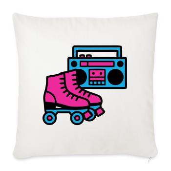 Roller Boombox Rétro années 80 - Housse de coussin décorative 45 x 45 cm - blanc nature - Devant