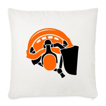 Forestry helmet, tree care, forest workers, lumberjacks - Sofa pillowcase 17,3'' x 17,3'' (45 x 45 cm) - natural white - Front
