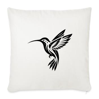 Schwarzer Kolibri Minimalistisch - Sofakissenbezug 45 x 45 cm - Naturweiß  - Vorne