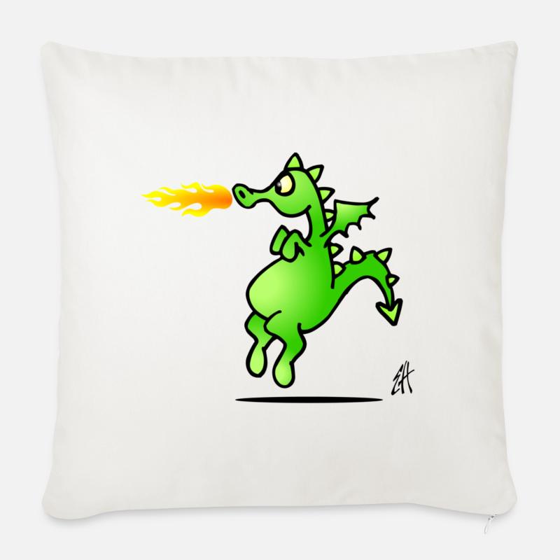 Drachen - Sofakissenbezug 45 x 45 cm - Naturweiß 