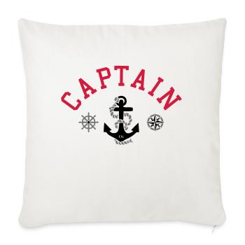 Captain Anker Steuer Kompass 3C - Sofakissenbezug 45 x 45 cm - Naturweiß  - Vorne