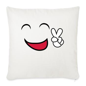 Bitte Lächeln Smile-Shirt tees - Sofakissenbezug 45 x 45 cm - Naturweiß  - Vorne
