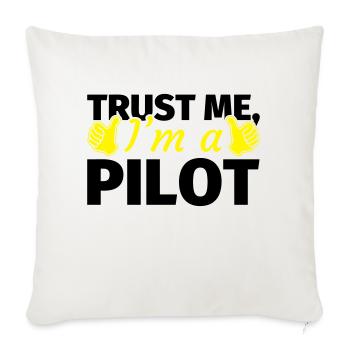 Trust me I'm a Pilot - Sofakissenbezug 45 x 45 cm - Naturweiß  - Vorne