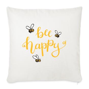 bee happy - Sofa pillowcase 17,3'' x 17,3'' (45 x 45 cm) - natural white - Front