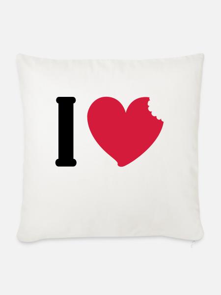 I love eating - Sofakissenbezug 45 x 45 cm - Naturweiß 