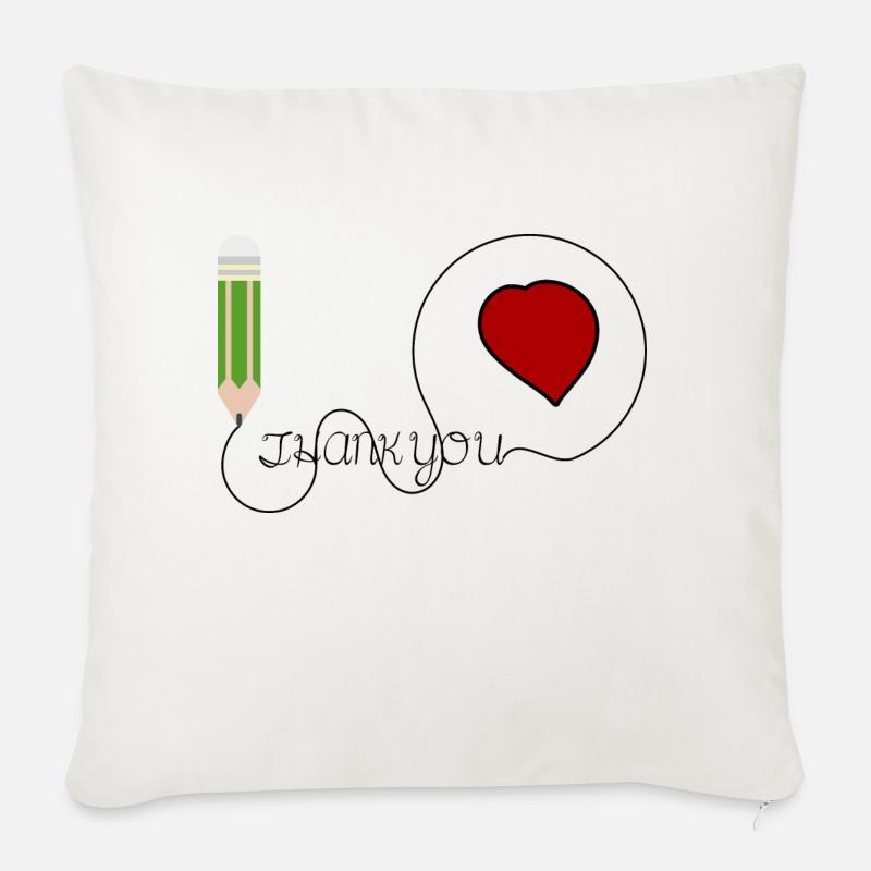 Danke - Sofakissenbezug 45 x 45 cm - Naturweiß 