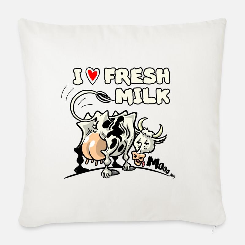Milchkuh - Sofakissenbezug 45 x 45 cm - Naturweiß 