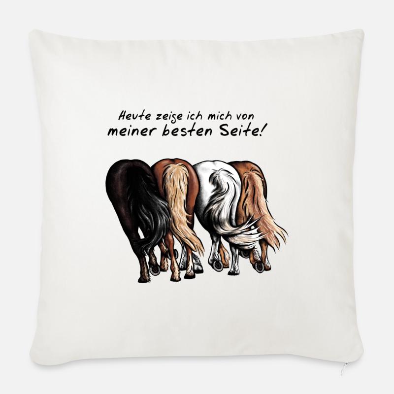 Beste Seite zeigen! - Sofakissenbezug 45 x 45 cm - Naturweiß 