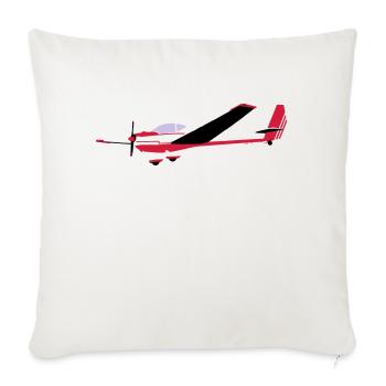 falke Motorsegler Mose TMG Flugzeug Pilot Flieger - Sofakissenbezug 45 x 45 cm - Naturweiß  - Vorne