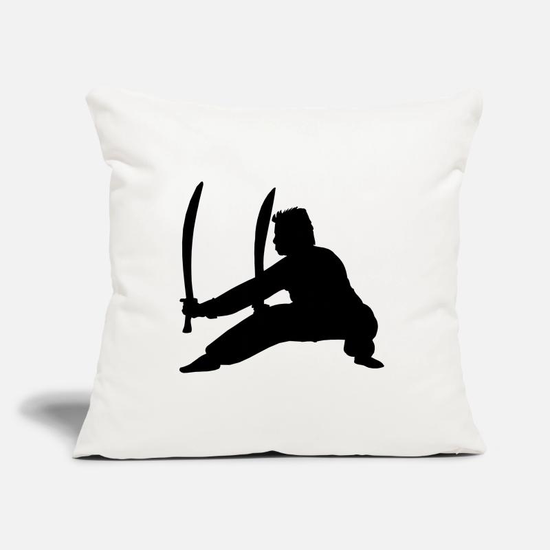 Kung fu practitioner with two swords Sofa pillowcase 17,3'' x 17,3'' (45 x 45 cm)