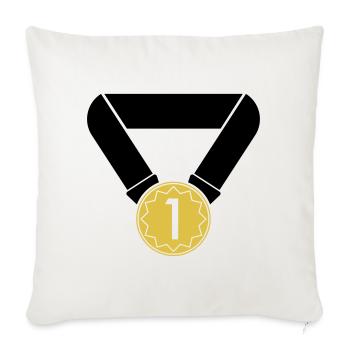 Medaille 1. Platz - Sofakissenbezug 45 x 45 cm - Naturweiß  - Vorne
