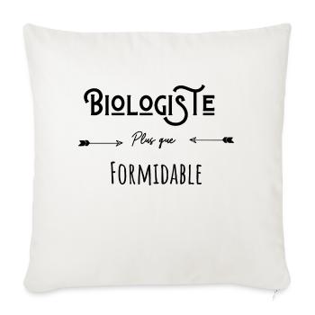 Biologiste plus que formidable humour citation - Housse de coussin décorative 45 x 45 cm - blanc nature - Devant