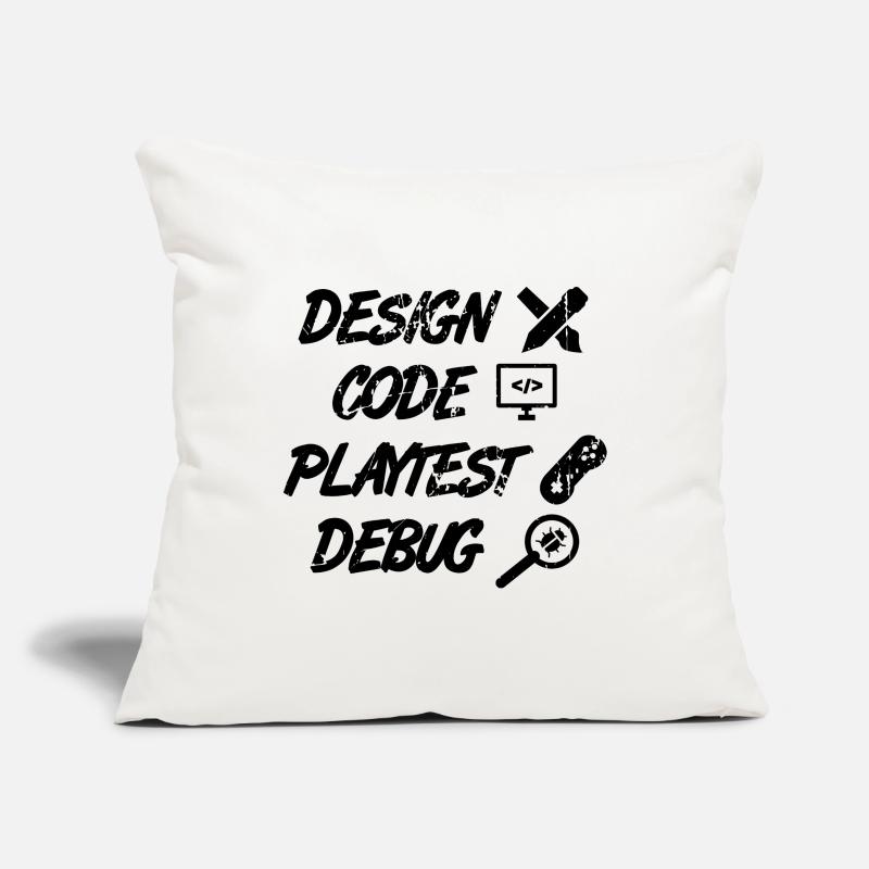 Débogage Playtest de code de conception Housse de coussin décorative 45 x 45 cm