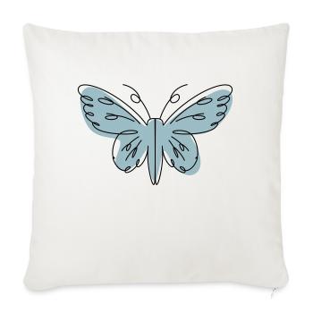 Papillon de conception abstraite - Housse de coussin décorative 45 x 45 cm - blanc nature - Devant