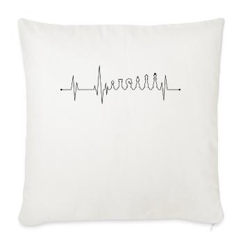 Chess Heartbeat Black - Sofa pillowcase 17,3'' x 17,3'' (45 x 45 cm) - natural white - Front