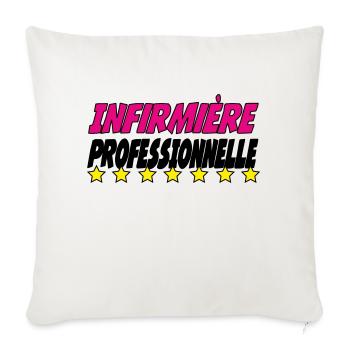Infirmière PROFESSIONNELLE - Housse de coussin décorative 45 x 45 cm - blanc nature - Devant
