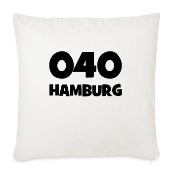 040 - H - Hamburg - Vorwahl - Telefon telefonieren - Sofakissenbezug 45 x 45 cm - Naturweiß  - Vorne