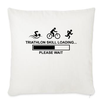 Triathlon Course à pied Natation Cyclisme - Housse de coussin décorative 45 x 45 cm - blanc nature - Devant