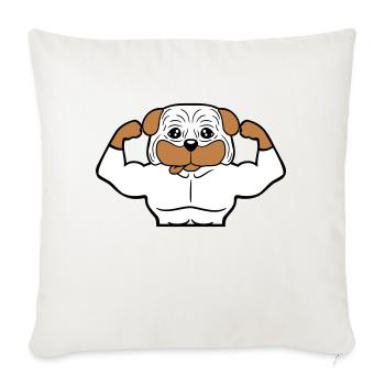 Dog Bodybuilder Strong Muscles Gym Weightlifting - Sofa pillowcase 17,3'' x 17,3'' (45 x 45 cm) - natural white - Front
