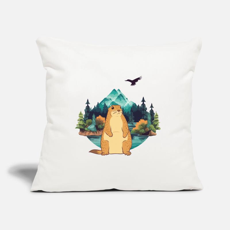 Marmotte Housse de coussin décorative 45 x 45 cm